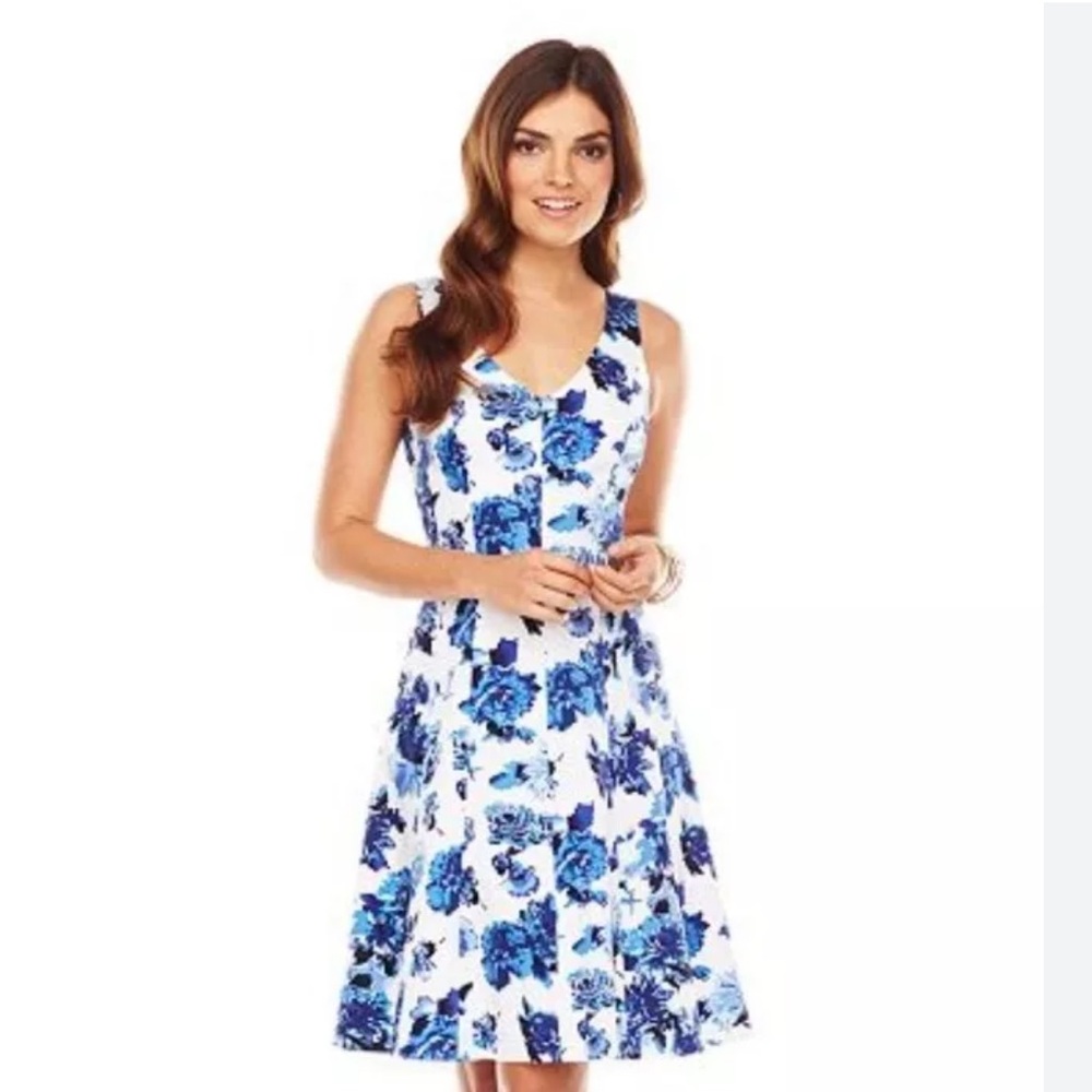 Chaps Fit and Flare Floral Dress